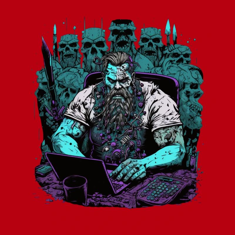 Admin Wiking programmiert Computer