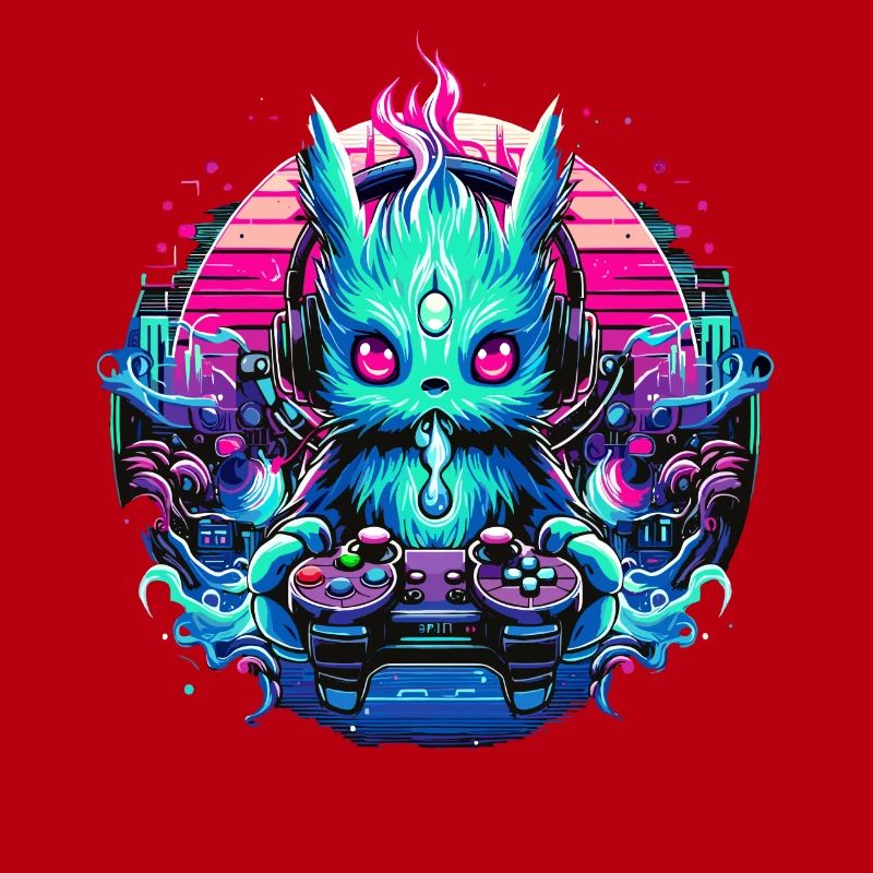 Synthwave Zocker Gaming Alien
