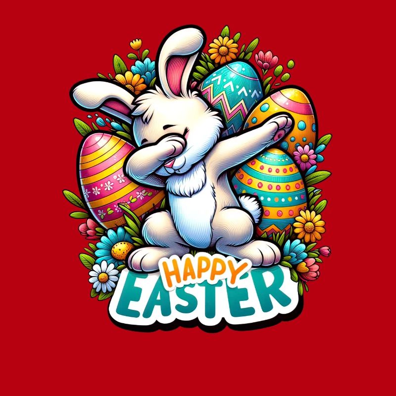 Happy Easter – Cute Easter Bunny with Dab Pose