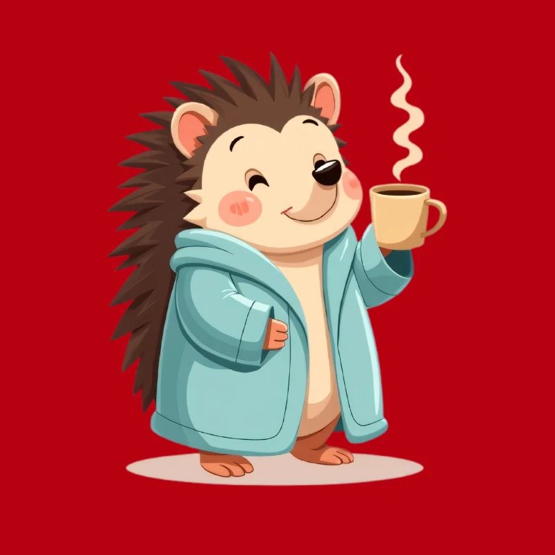 hérisson avec motif de pull de café