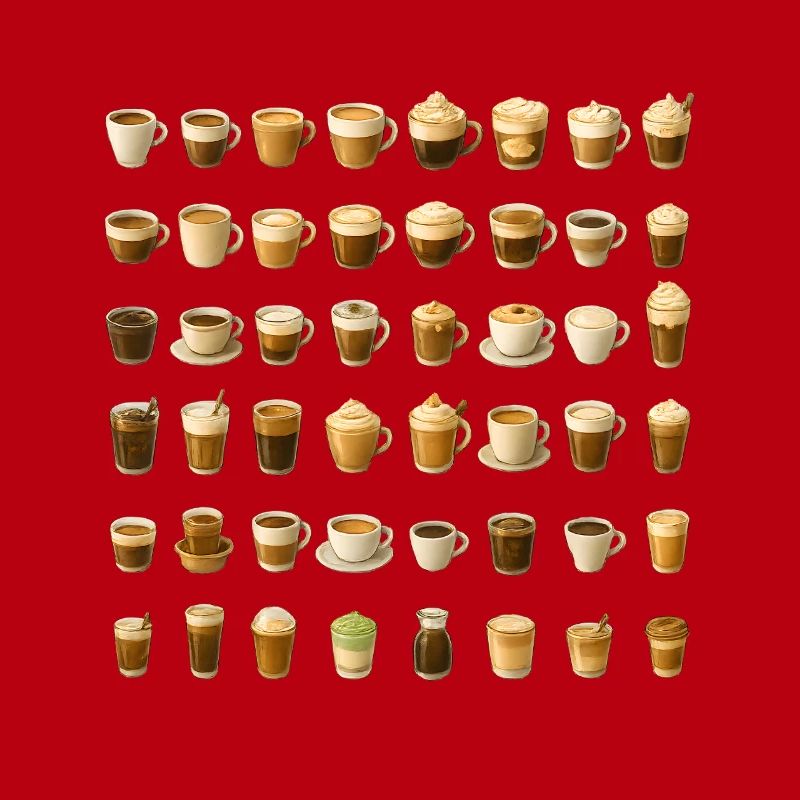 Various coffee drinks