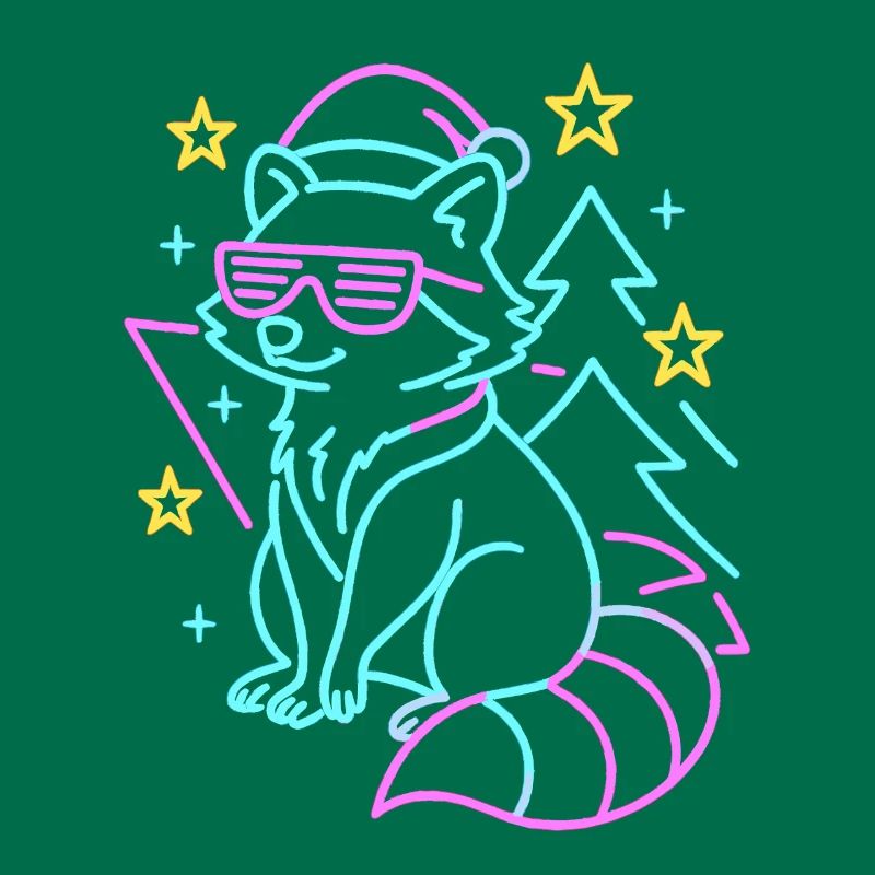 Conception de Noël de raton laveur cool
