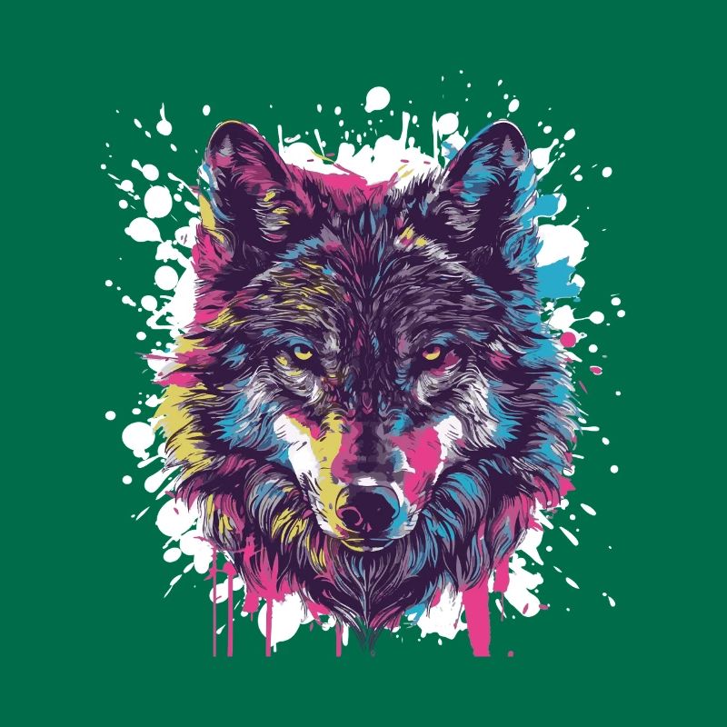 Wolf Tier Farbklecks