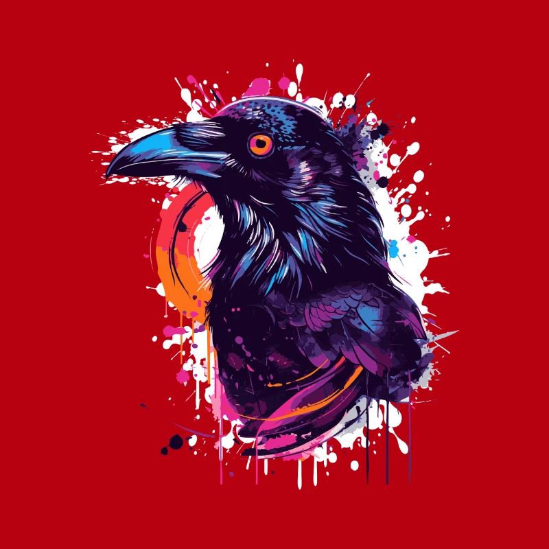 Explosion de couleur Corbeau Éclaboussure de néon