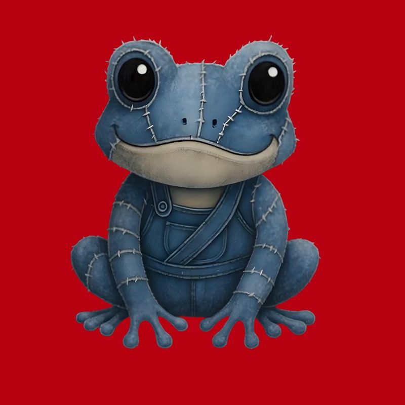 Denim Patchwork Frog