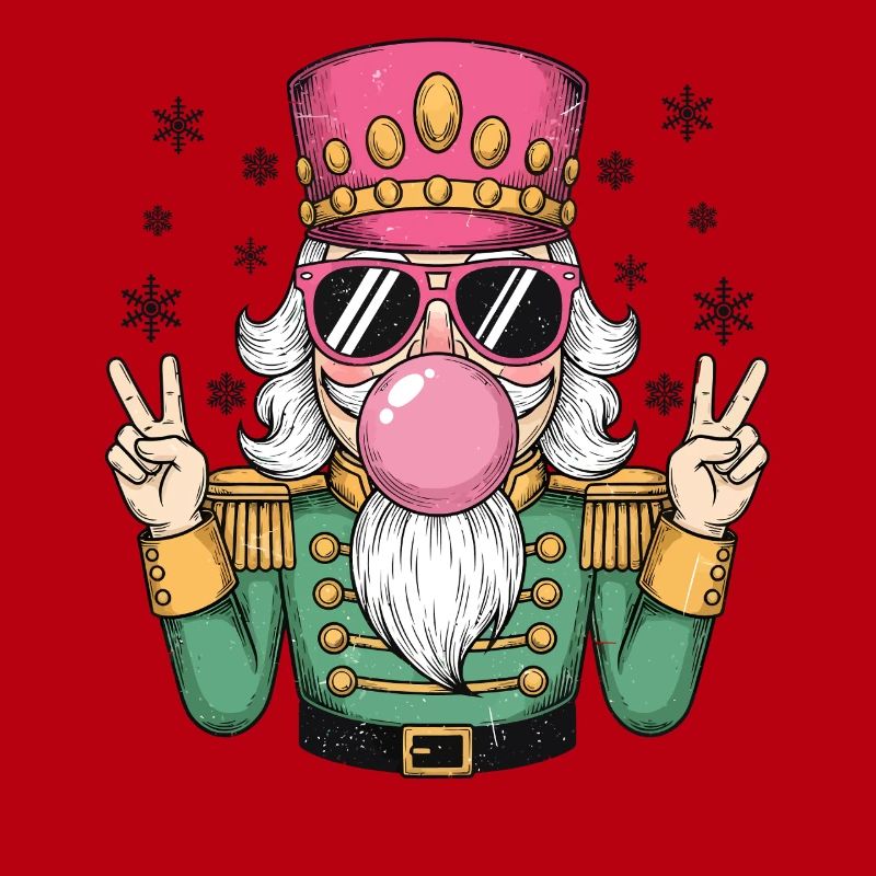 Nutcracker blows chewing gum