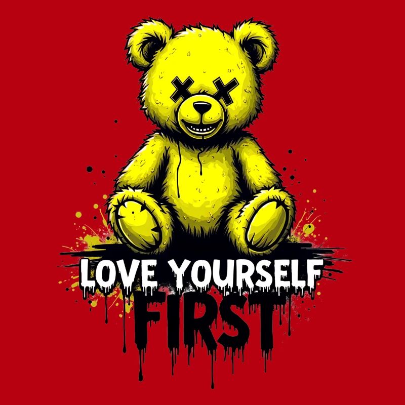 Love Yourself First Teddybär Graffiti