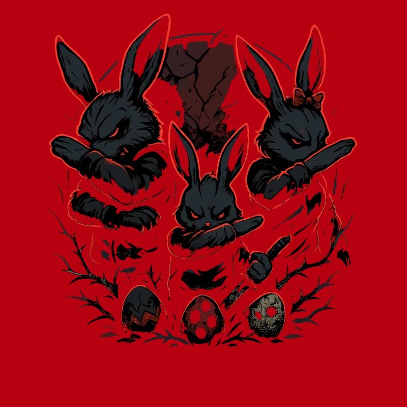 evil Easter bunny dabbing, dark Easter gang