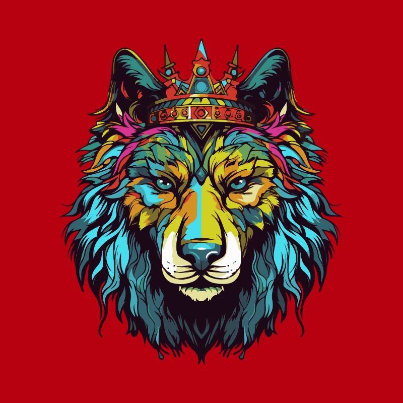 Wolf Comic Krone