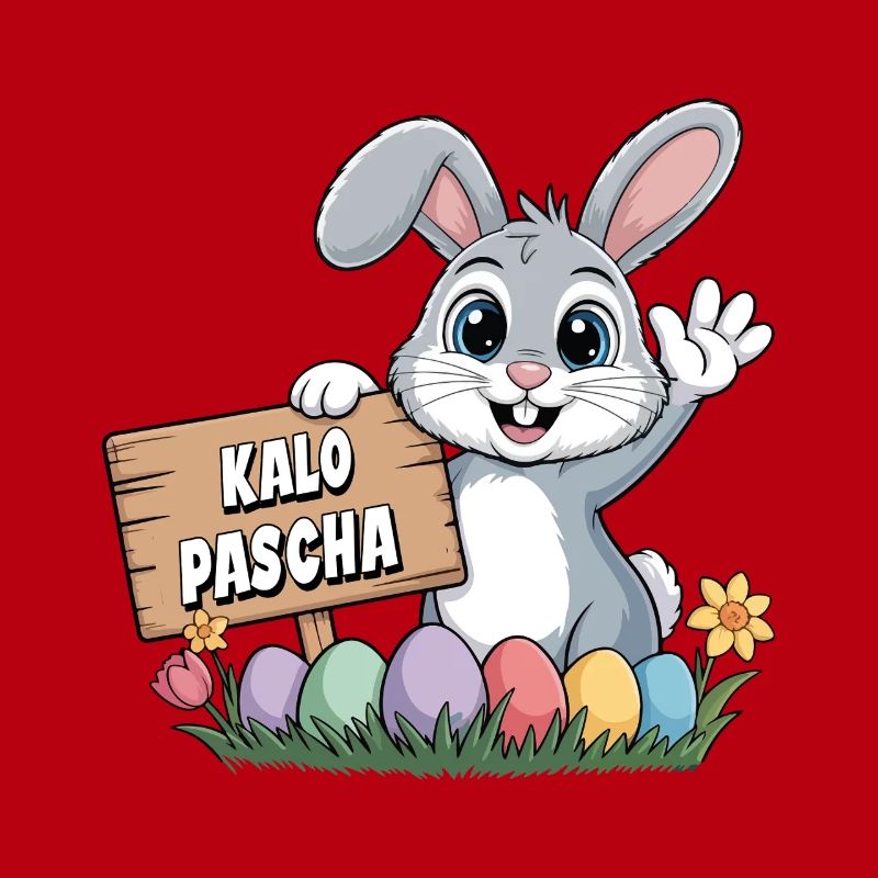 Kalo Pascha Easter Rabbit Greek Easter