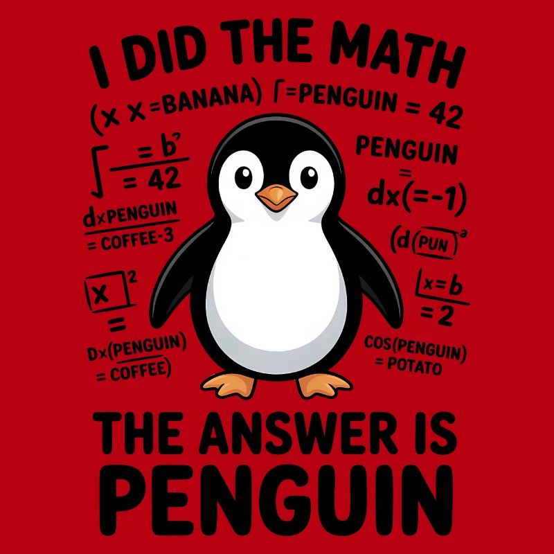 Math Sayings Penguin Funny Math Gift