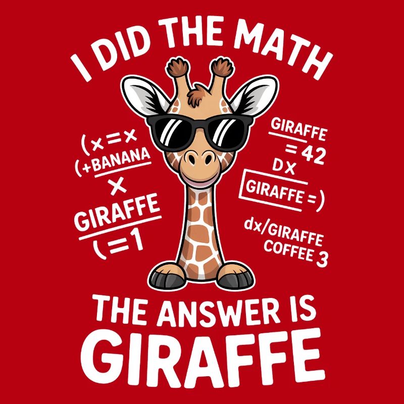 Math Sayings Giraffe Funny Math Gift