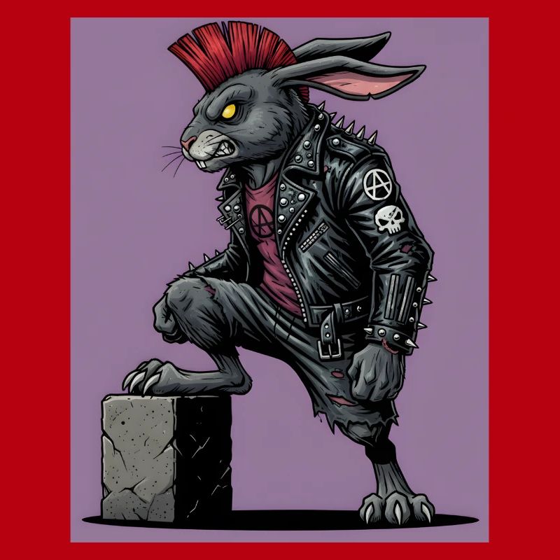 Heavy Metal Easter Bunny Rocker Easter Hardcore Bunny
