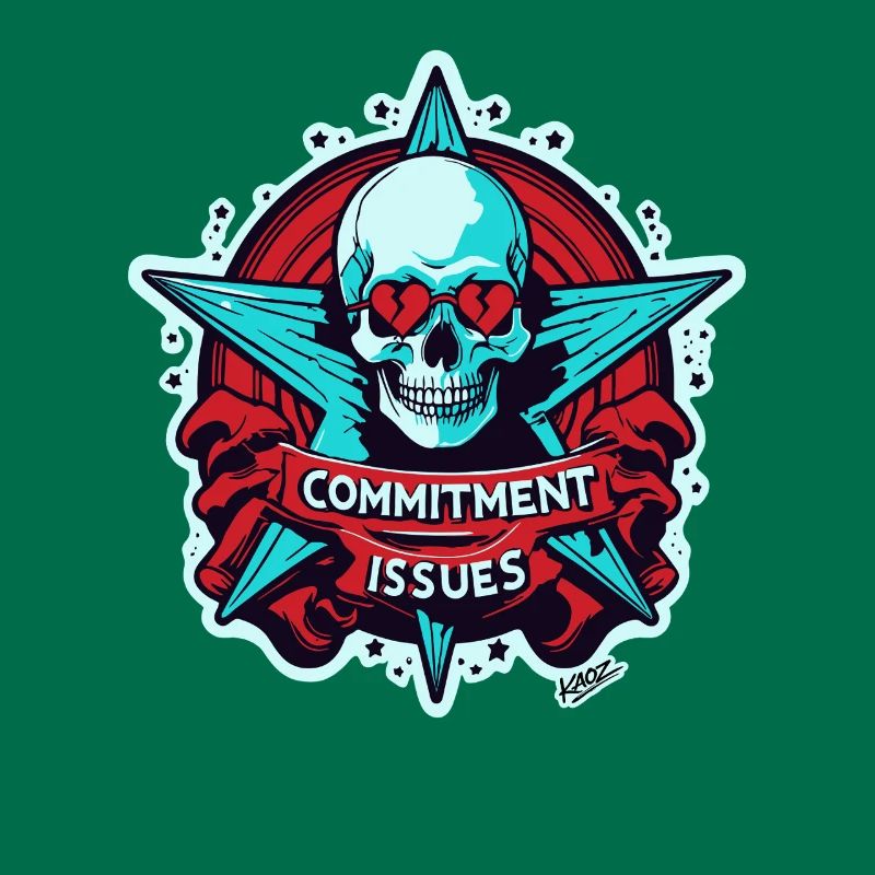 Commitment Issues Skull Badge