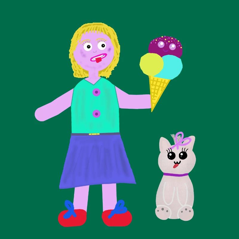 Eiscreme-Mädchen Eiscreme Eiswaffel Eis