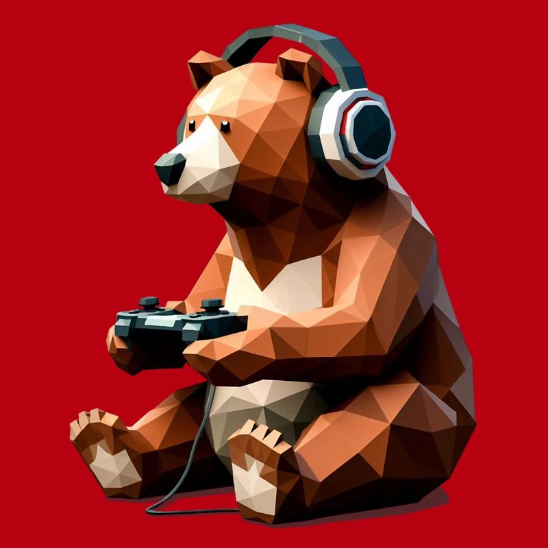 Gaming Bär mit Headset & Controller