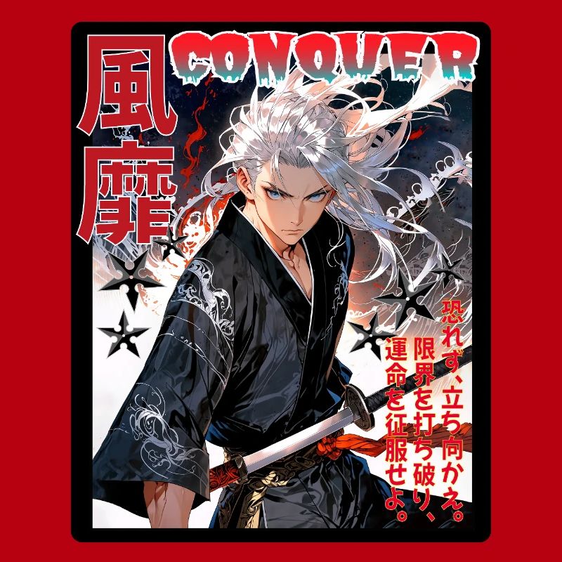 Fierce Samurai with Wind Pattern