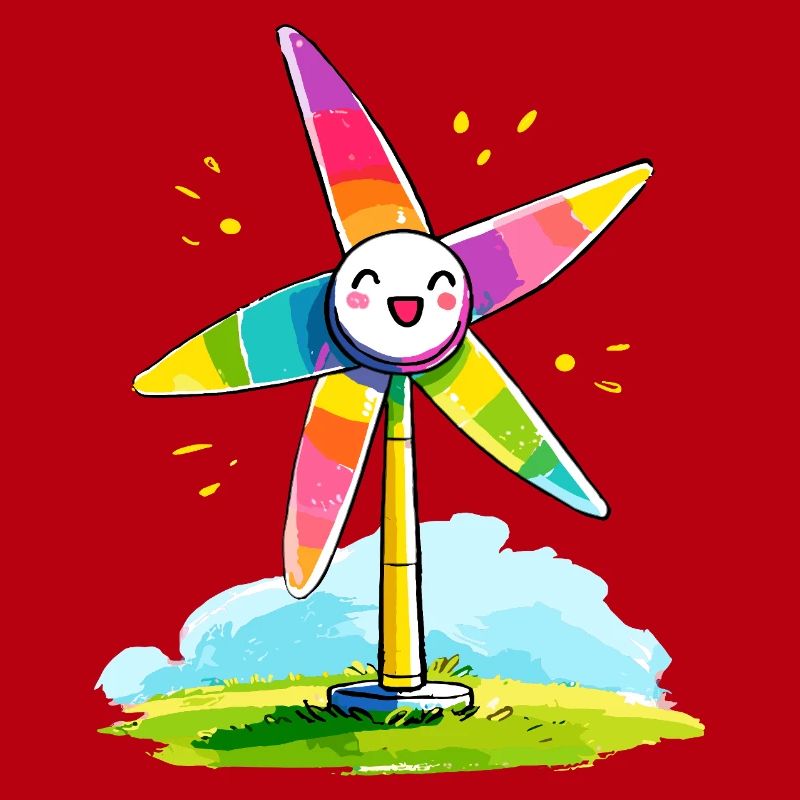 Regenbogenwindmühle Lächeln
