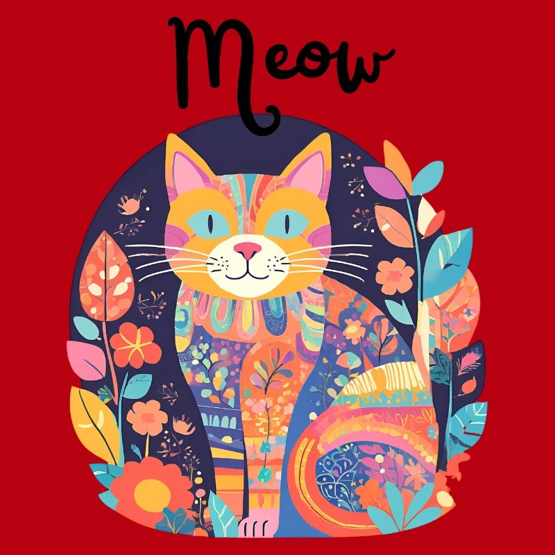 Chat coloré florilège patchwork