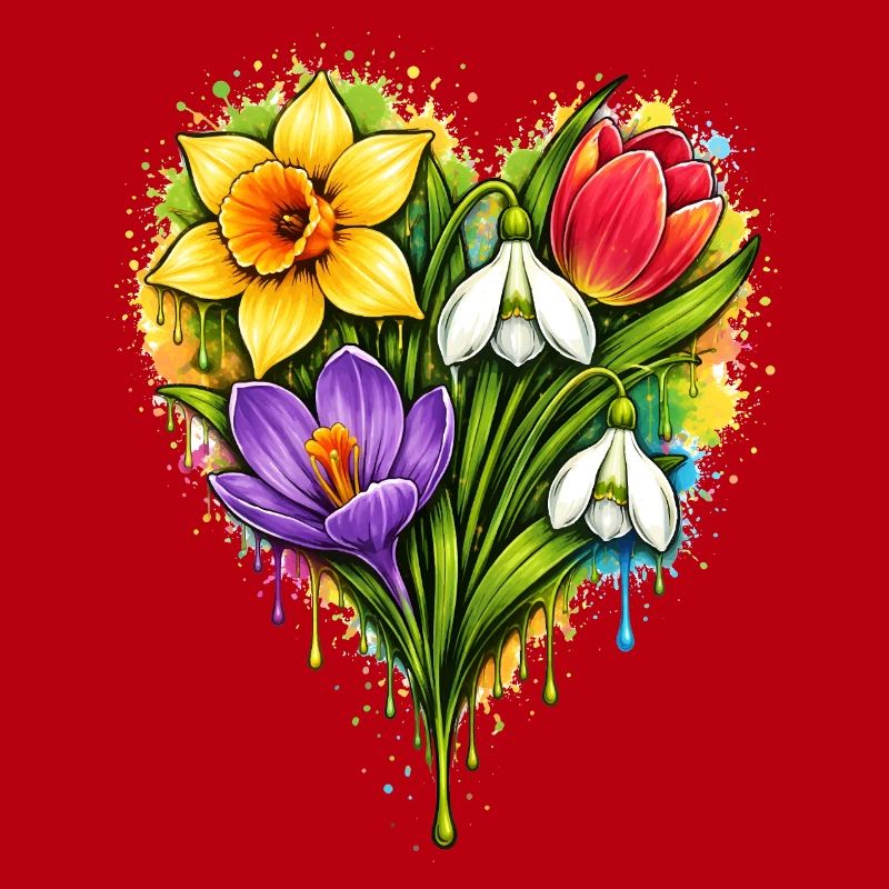 Fleurs de printemps colorées dans le style éclaboussure