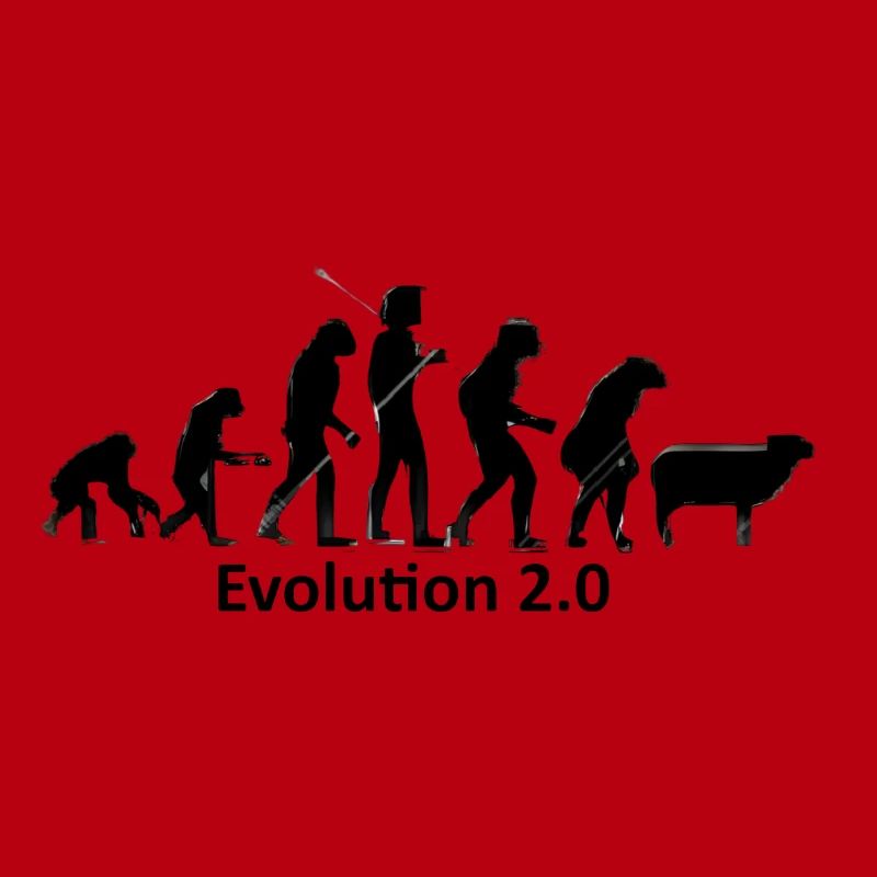 Evolution des Menschen in Silhouette