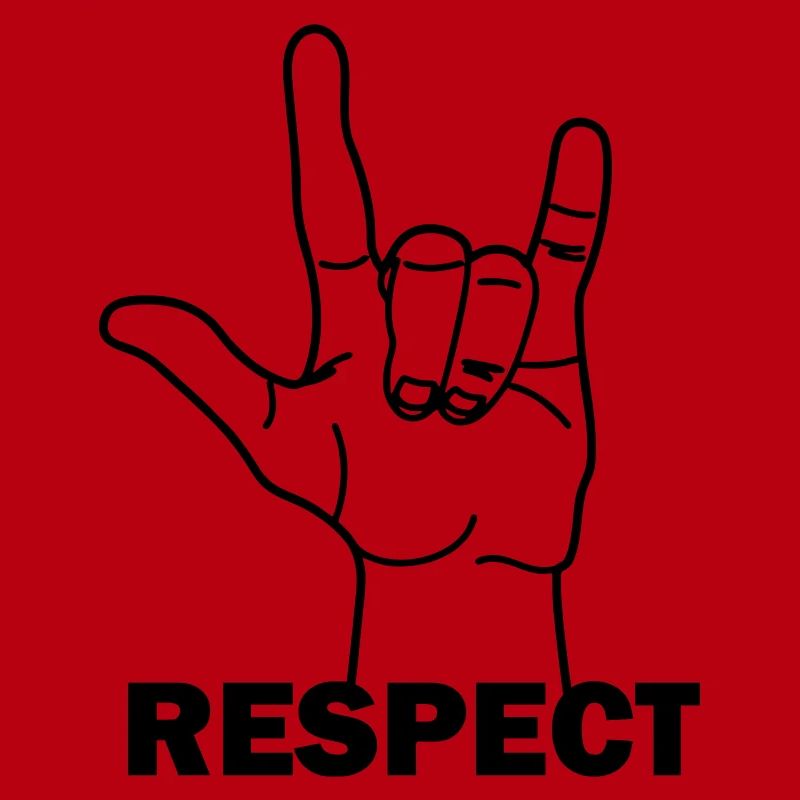 Hand gesture respect with text RESPECT
