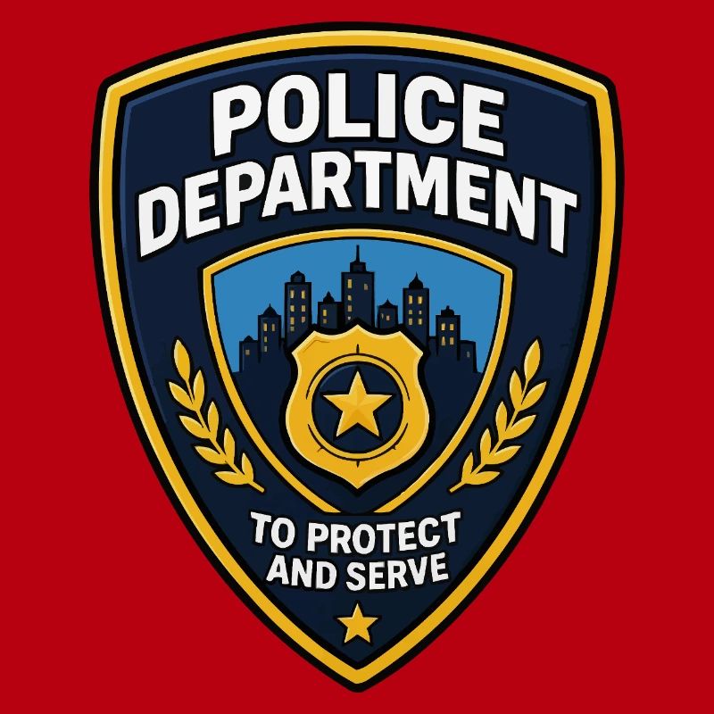 Polizei Abzeichen Patch Stadt Skyline