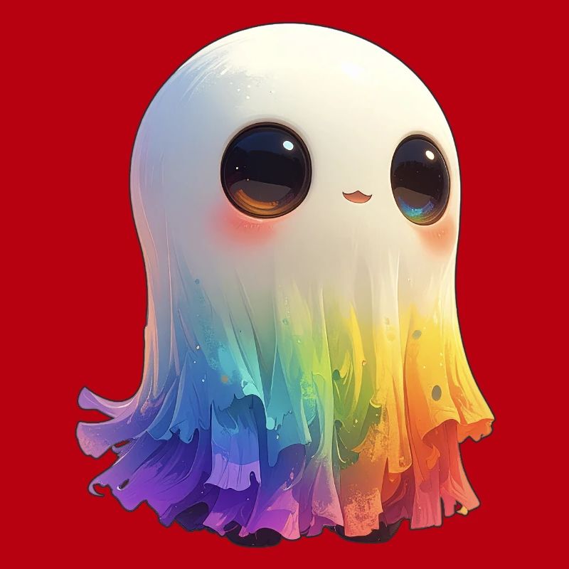 Fantôme arc-en-ciel flippant et mignon