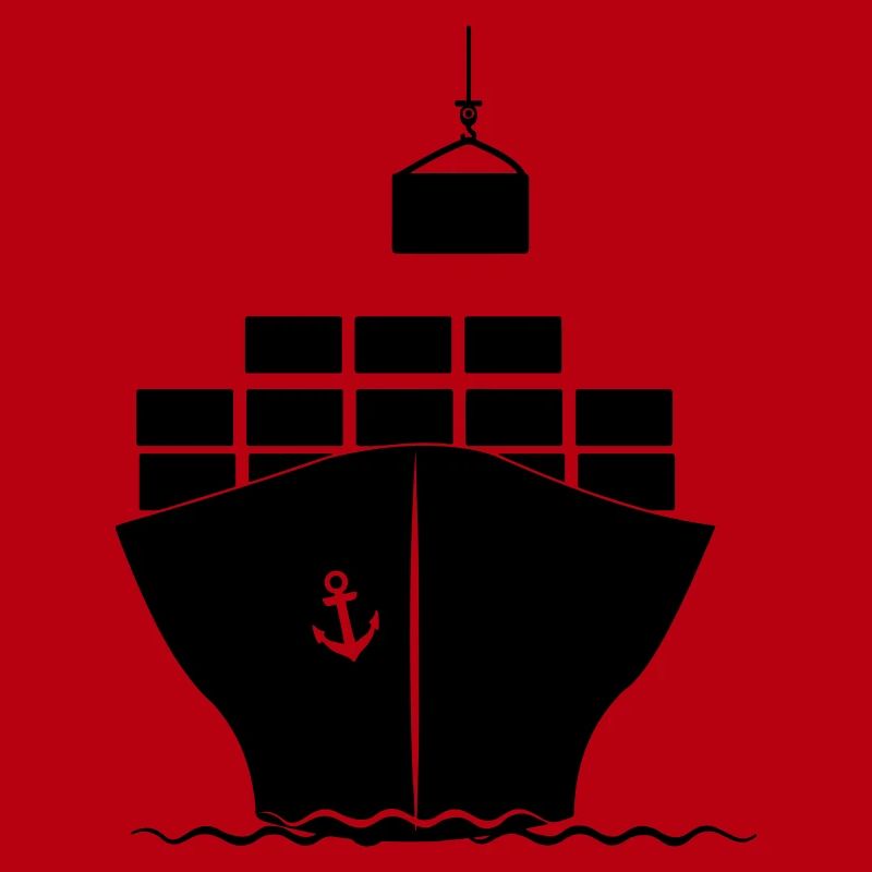 Sea container boat with crane loading