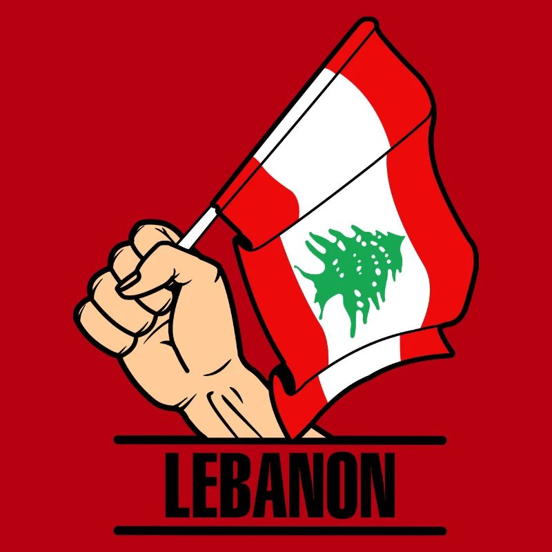 Flagge Libanon faust text LIBANON