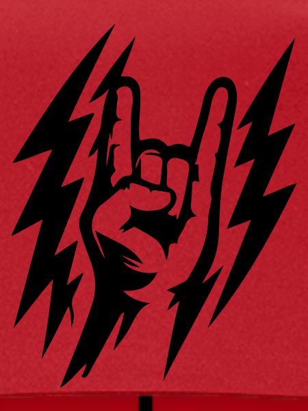 Rock Handzeichen Blitze Symbol Schwarz