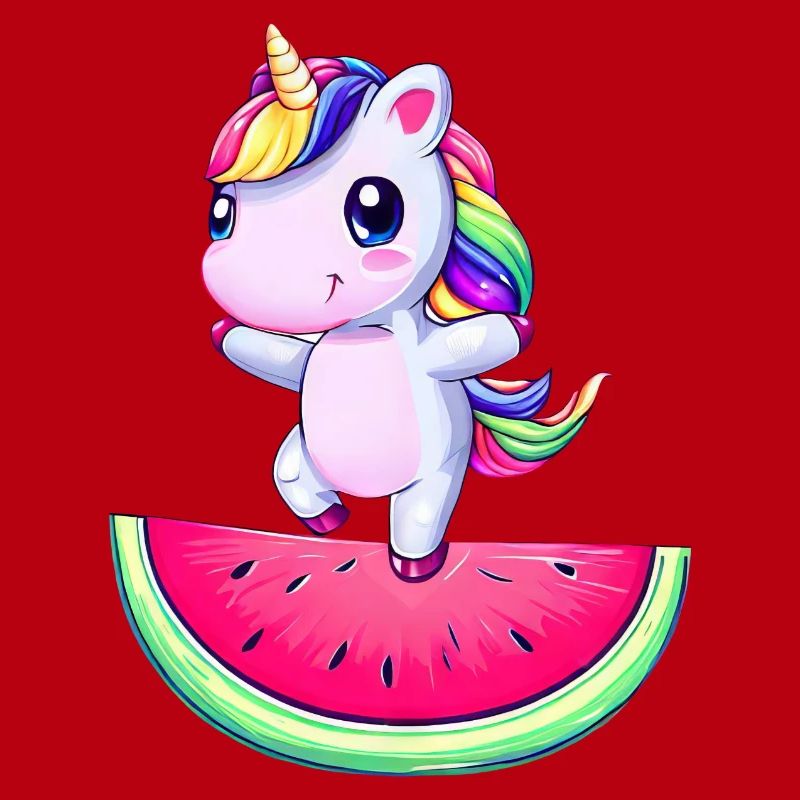 Licorne dansant sur pastèque - Drôle