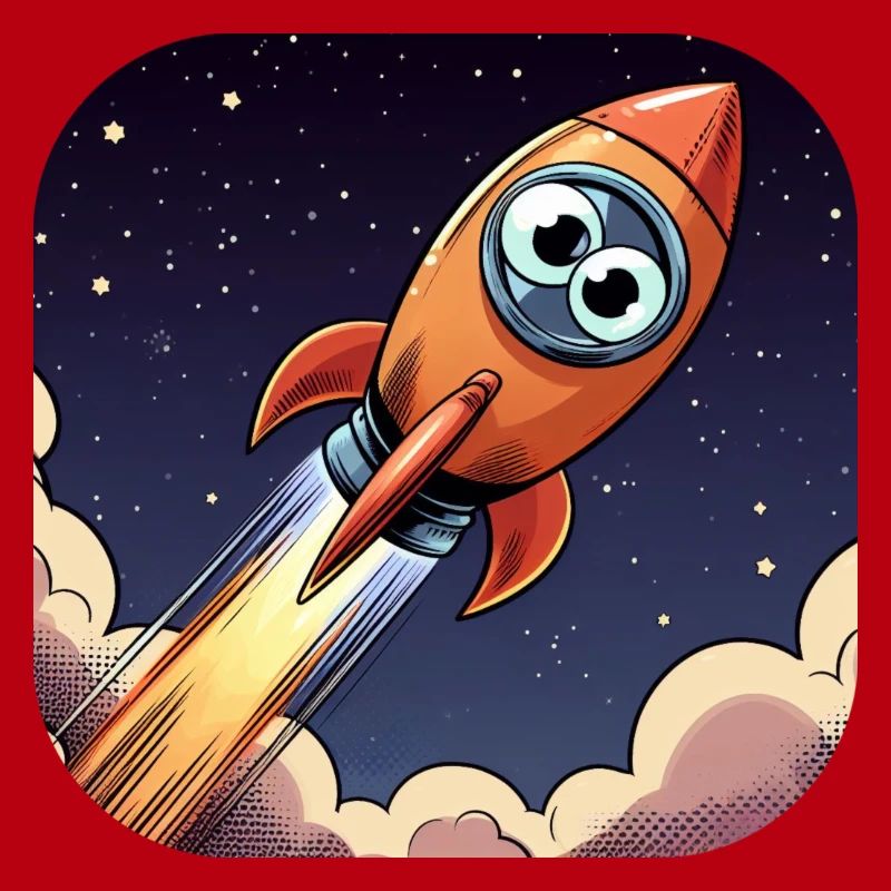 Comic Rocket with Eyes