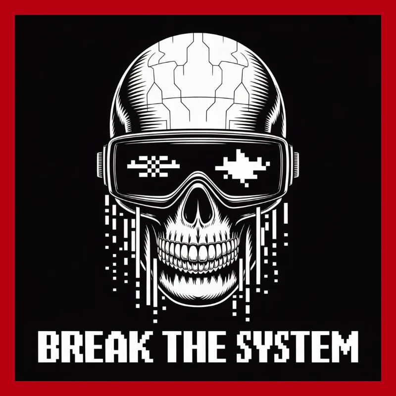 Cyberpunk Schädel zerstört das System
