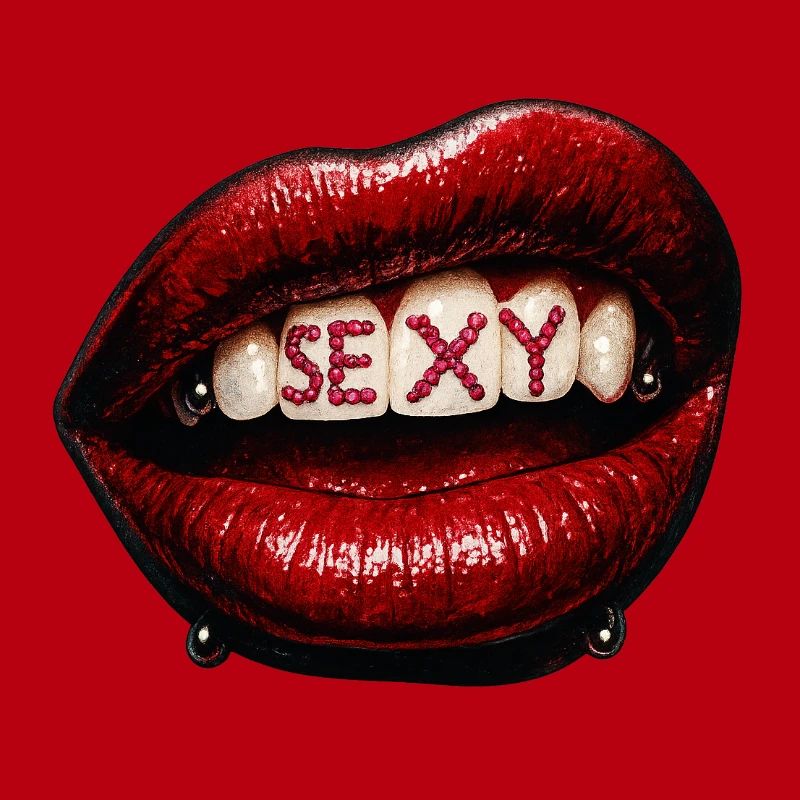 Lippen mit Perlenbuchstaben