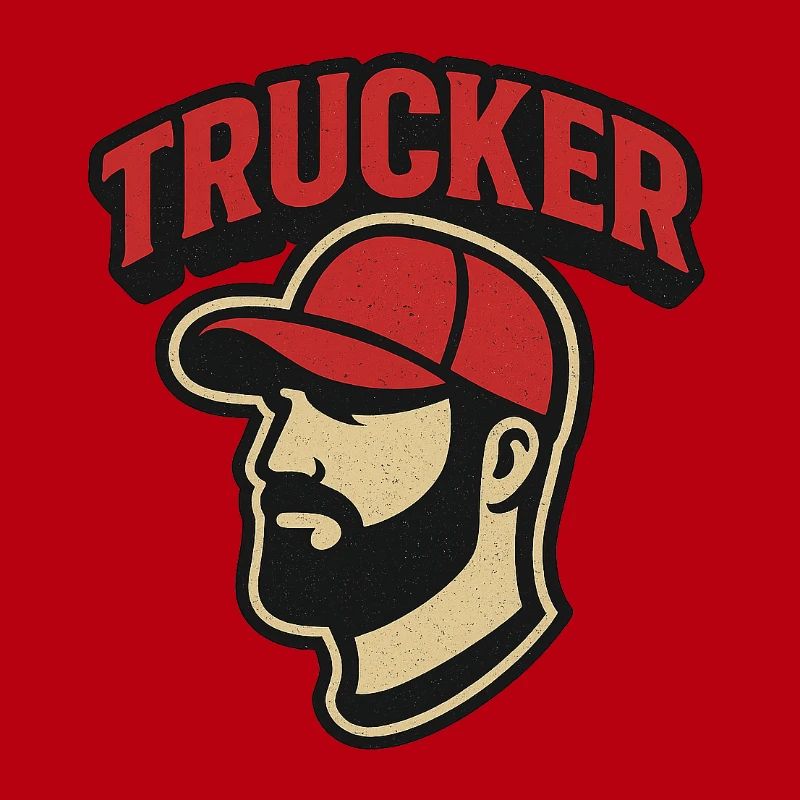 Trucker Kopf mit rotem Cap