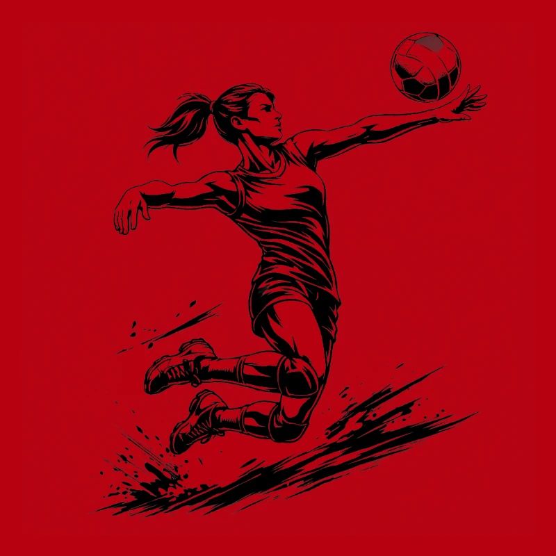 Puissance de volley-ball – Joueuse dynamique
