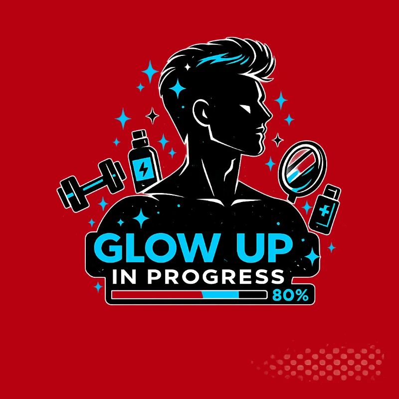 Glow Up Self Optimization Gym Skincare Saying
