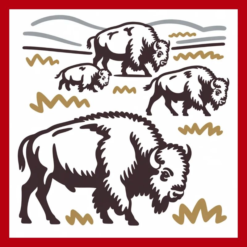 Bisonherde auf der Steppe