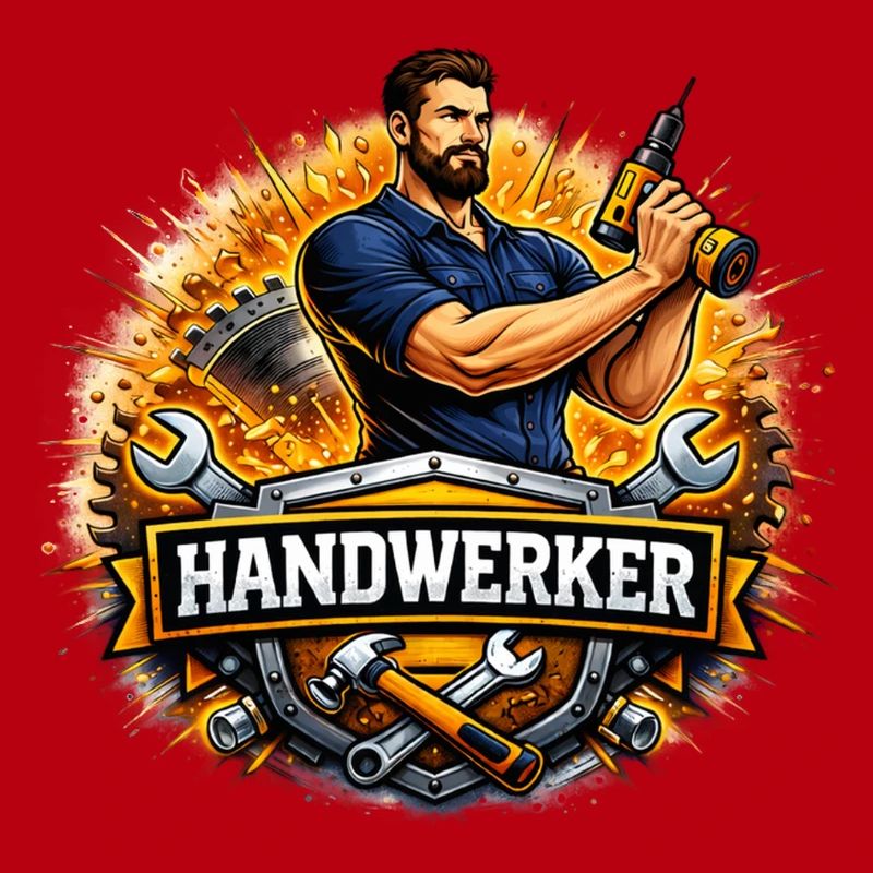 Handwerker Logo – Comic Style mit Bohrer