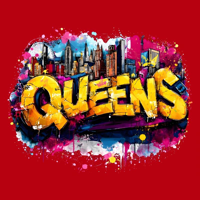Queens Graffiti Skyline Farbexplosion