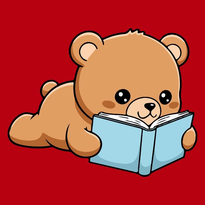 Book Bear Funny Bear reading Book