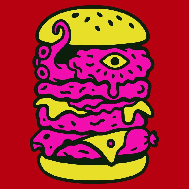Monsterburger im Pop-Art Stil