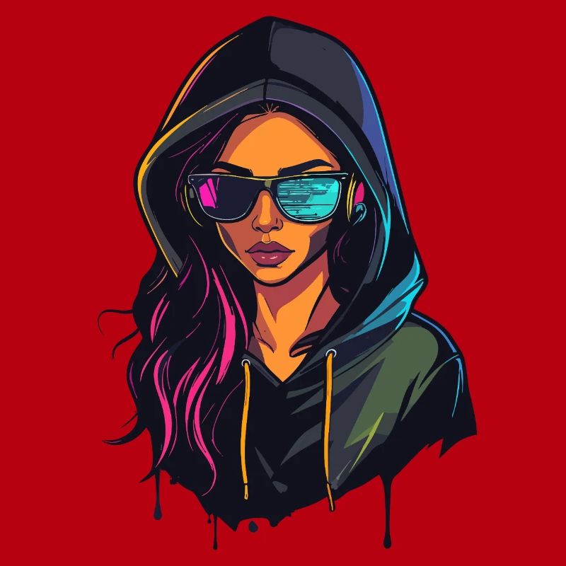 Hacker Programmer Developer Woman Portrait