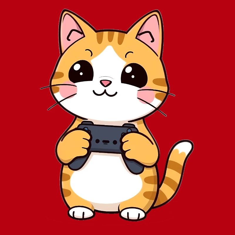 Gaming Katze mit Controller
