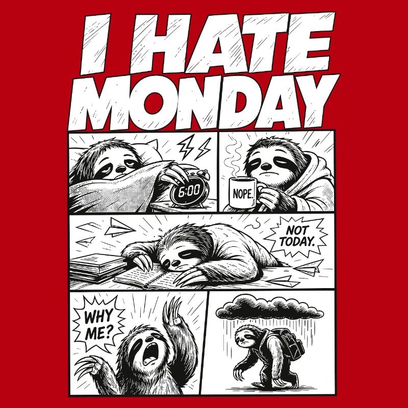 I Hate Monday Sloth Comic