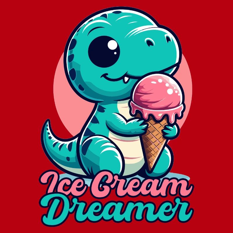 Eiscreme Träumer süßer T-Rex mit Eis Geschenk