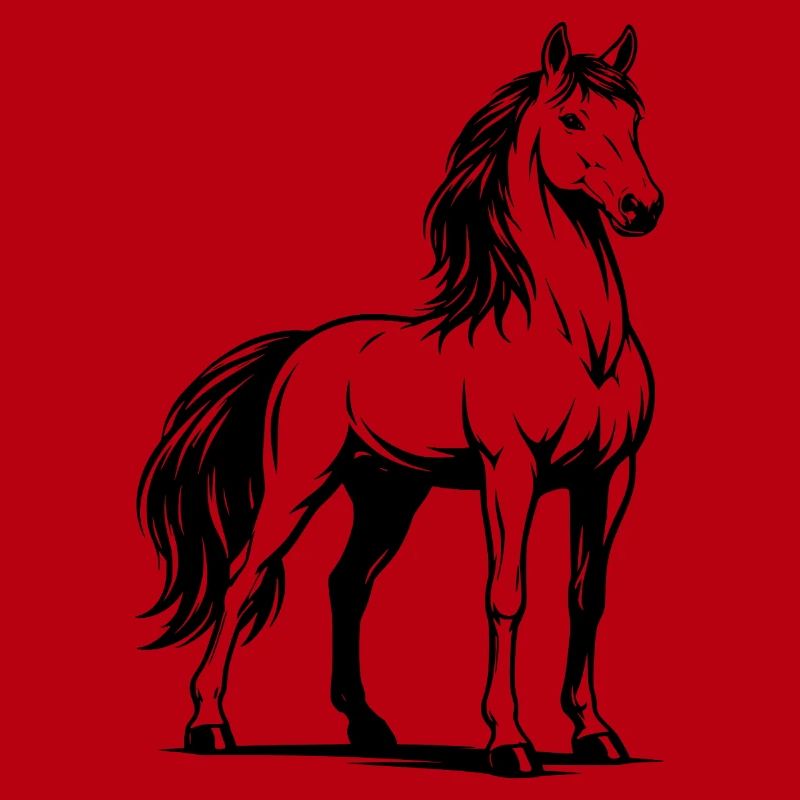 Pferd_stehend_Schwarz