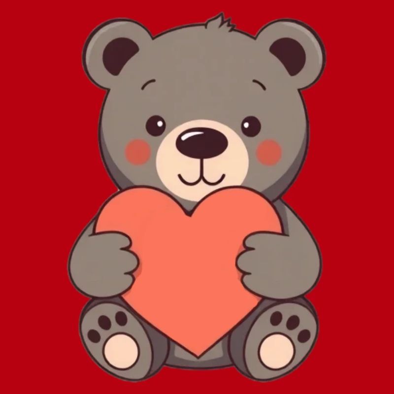 Bär mit rotem Herz Geschenk Mutter Muttertag