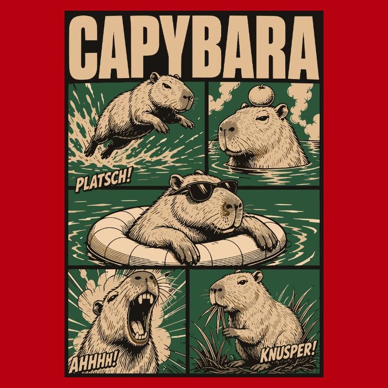 Comic Capybara Action Style